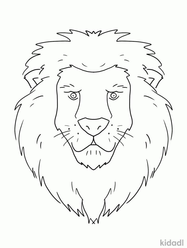 Free Kids' Lion Head Coloring Page