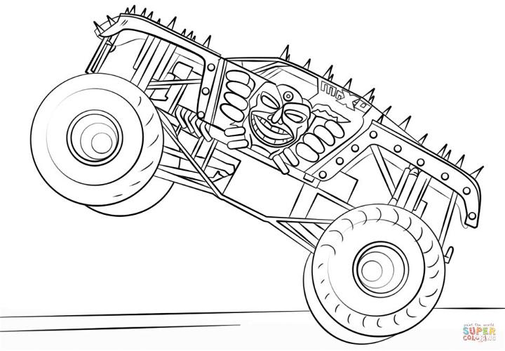 Free Max D Monster Truck Coloring Page