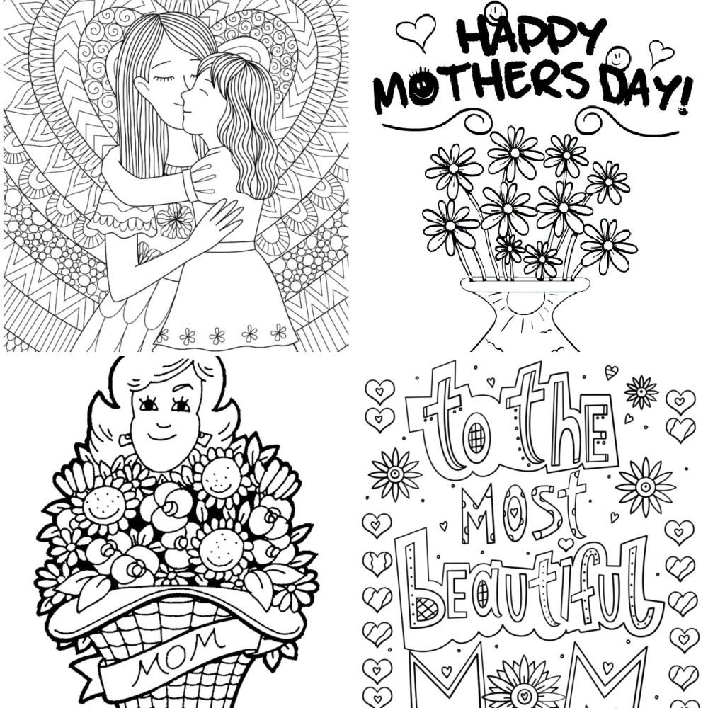 25 Easy and Free Mother's Day Coloring Pages for Kids and Adults - Cute Mother's Day Coloring Pictures and Sheets Printable to Download and Print