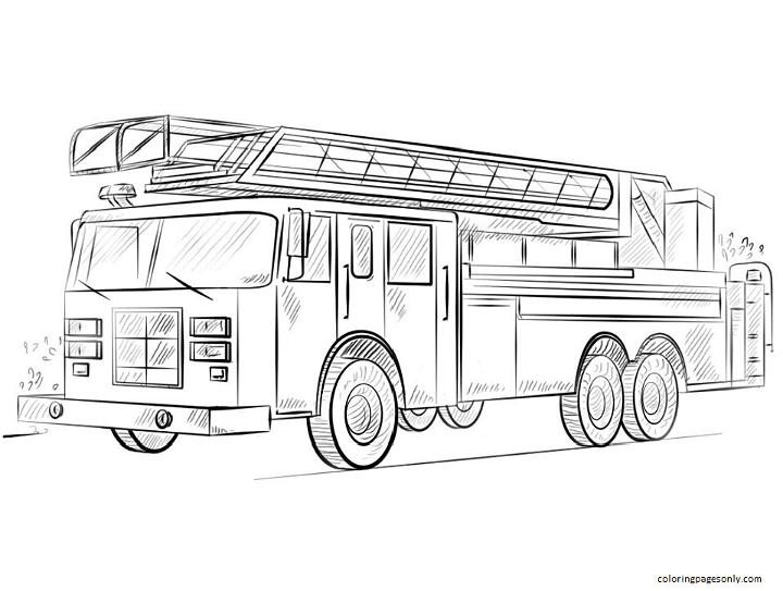 Free Printable Fire Engines Coloring Page