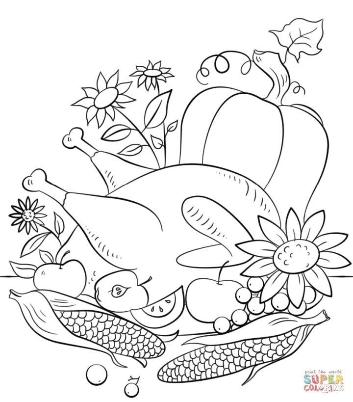 Free Printable Thanksgiving Food Coloring Page