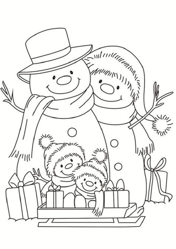 Free Snowman Family Coloring Pages