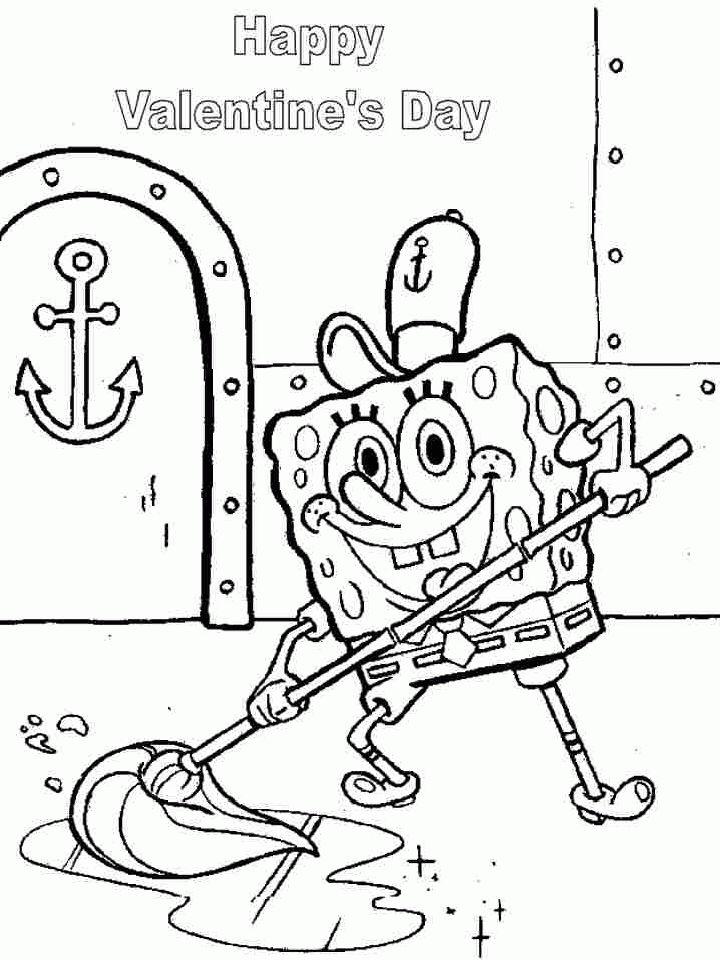 Free Spongebob Valentine Coloring Pages