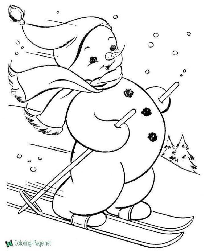 Free and Printable Snowman Coloring Pages