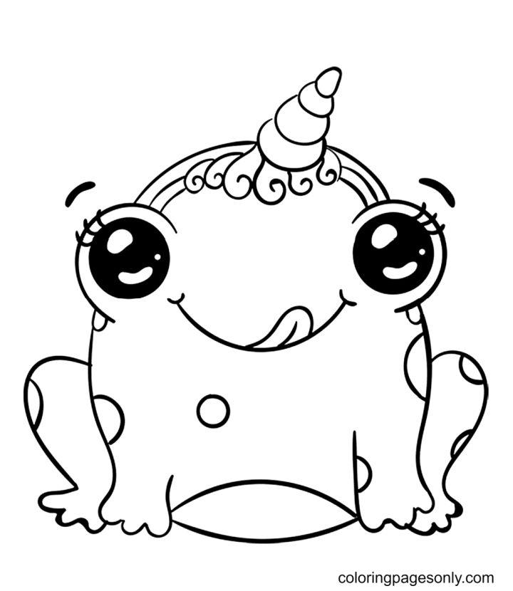 Frog Kawaii Coloring Pages and Activities
