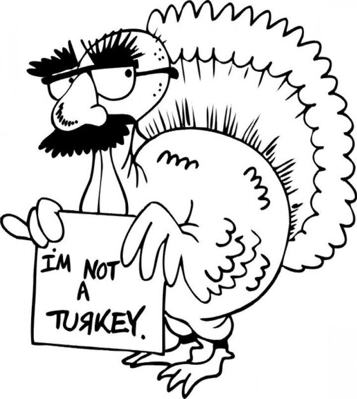 Funny Turkey Coloring Page to Print
