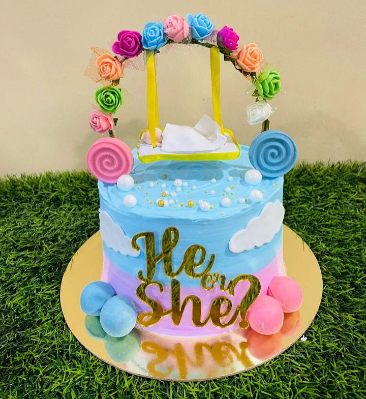 Gender Reveal Cake Decoration
