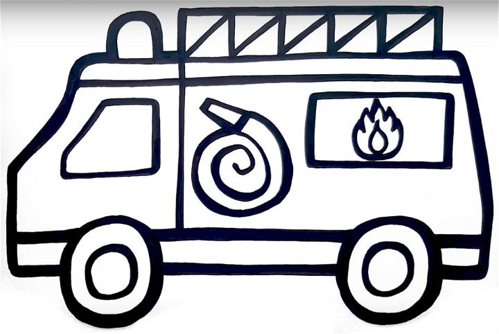 Glitter Toy Fire Truck Coloring Page