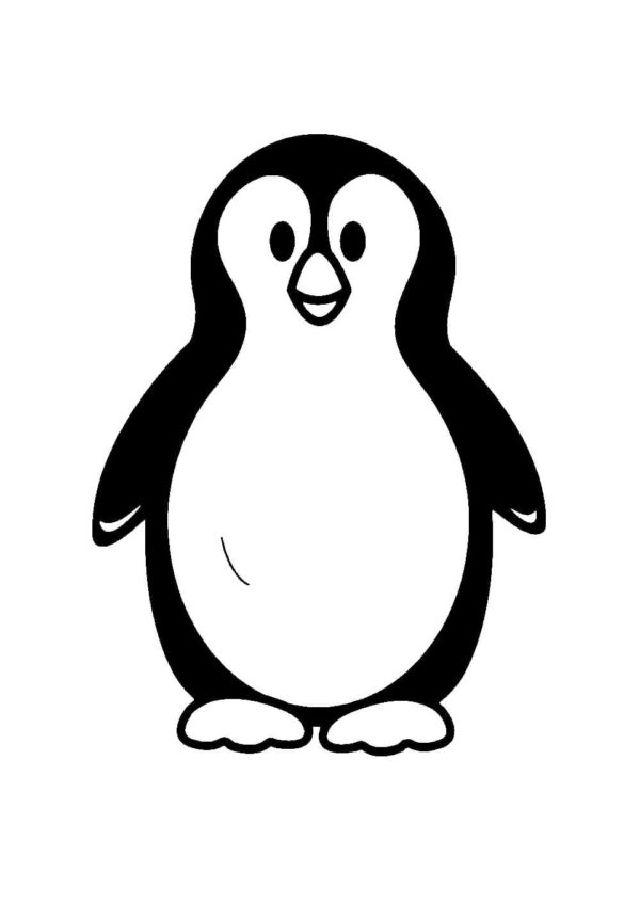 Half White Penguin Coloring Pages