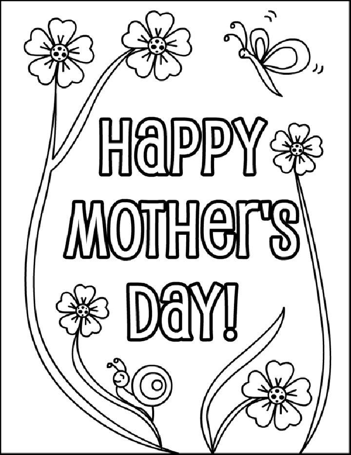 Happy Mothers Day Coloring Pictures