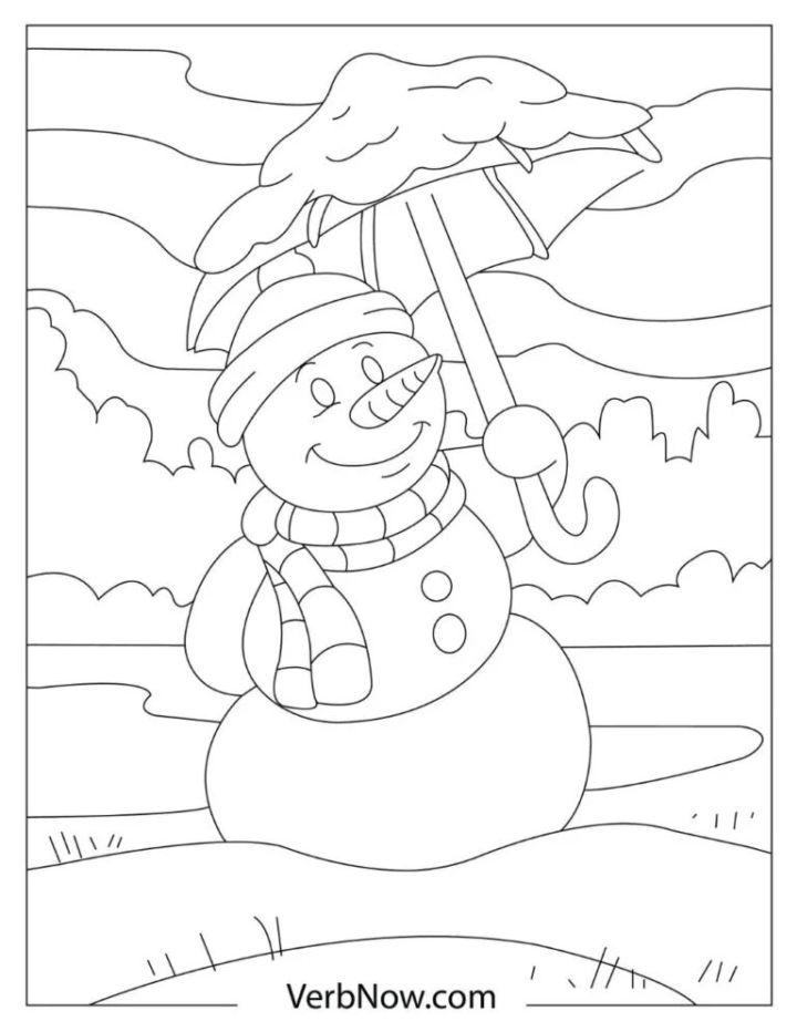 Happy Snowman Coloring Pages Sheet