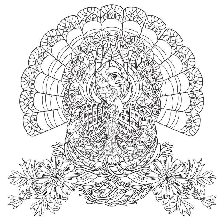 Hard Thanksgiving Coloring Book Page