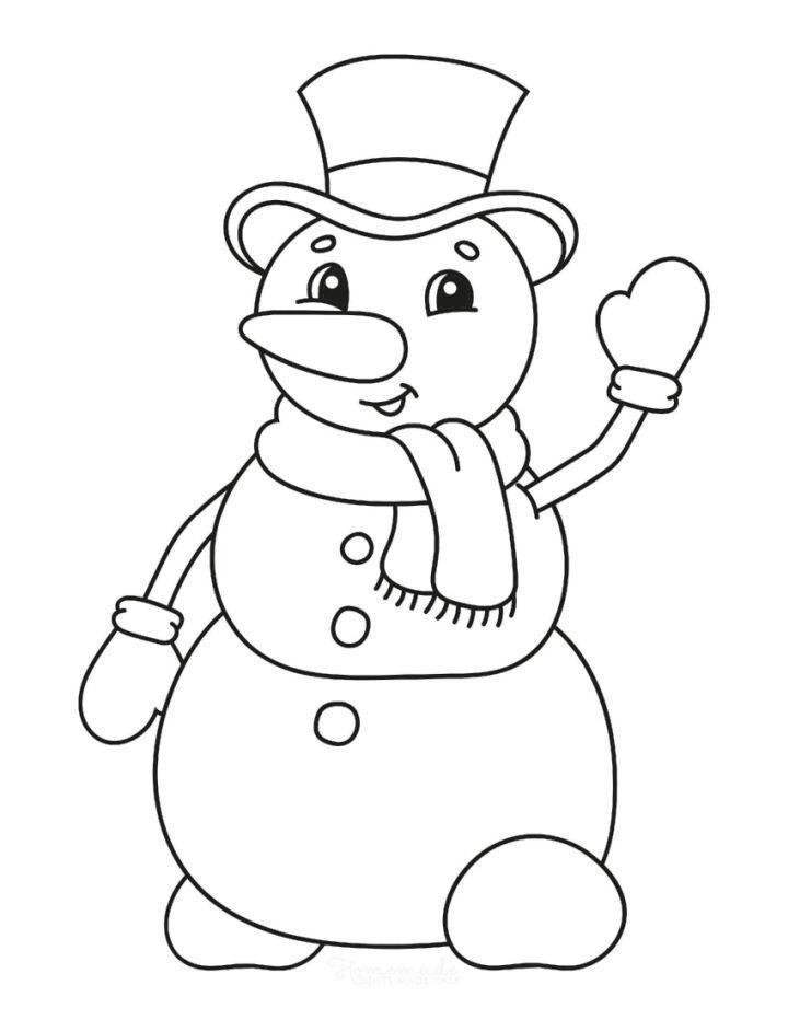 Hello Snowman Coloring Pages and Activities