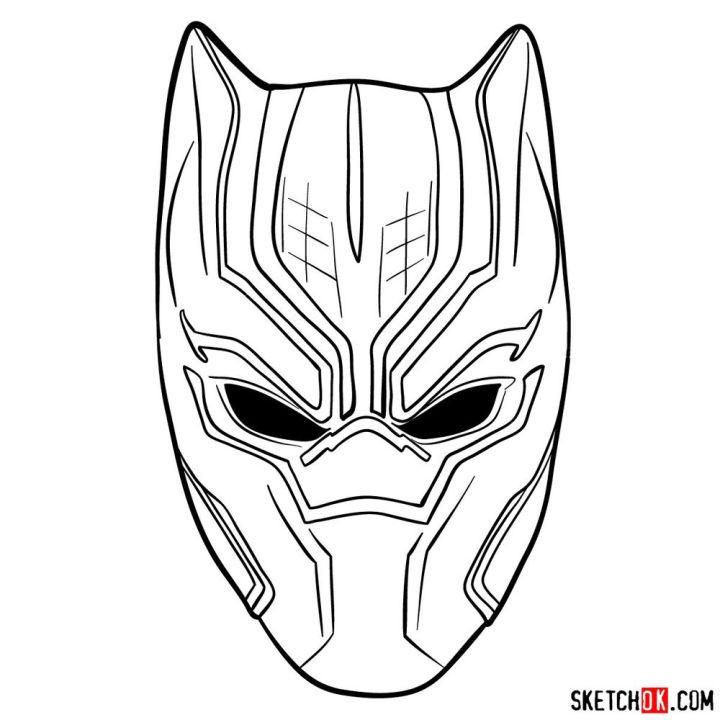 How To Draw A Black Panther Mask