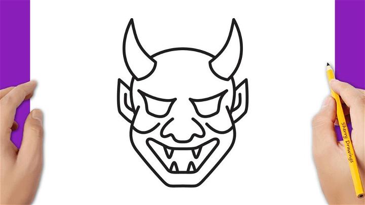 How To Draw Oni Mask