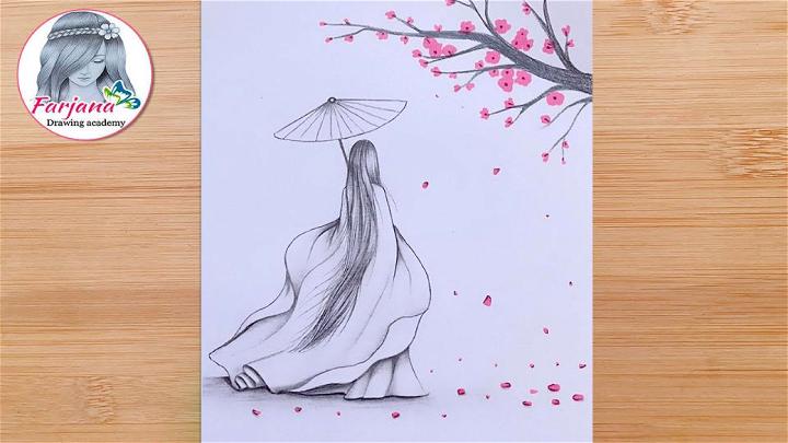 How to Draw Japanese Girl with Kimono