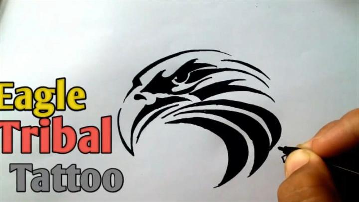 How to Draw Tribal Eagle Tattoo