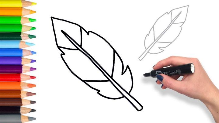 How to Draw a Feather for Kids