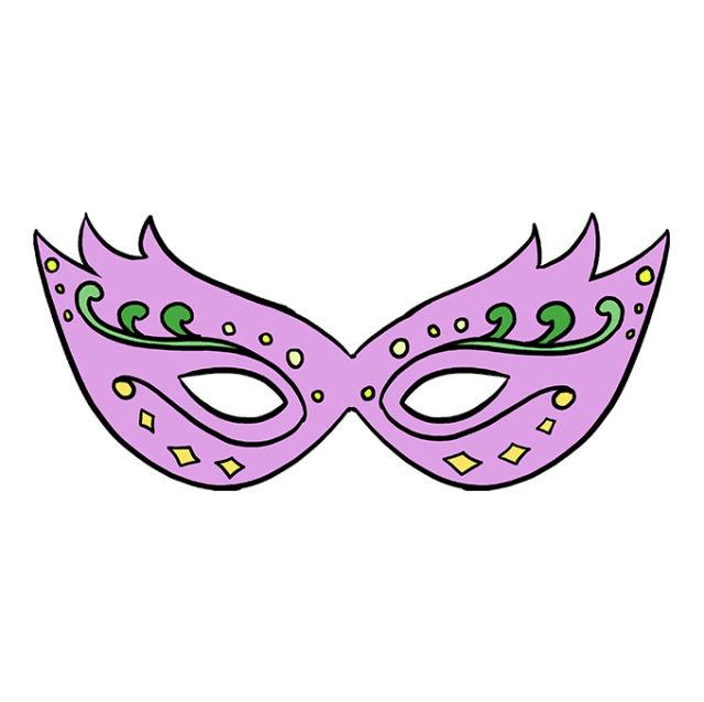 How to Draw a Mardi Gras Mask