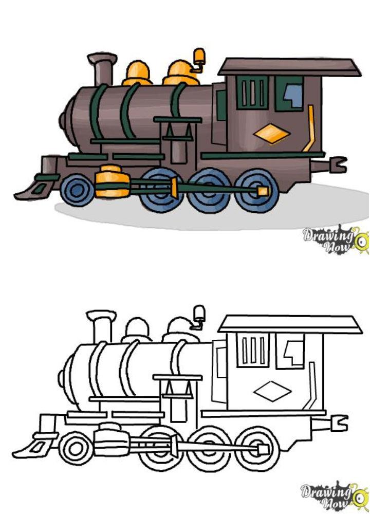 How to Draw a Steam Train