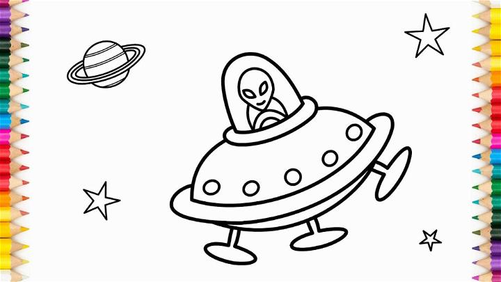 How to Draw and Color a Flying Saucer