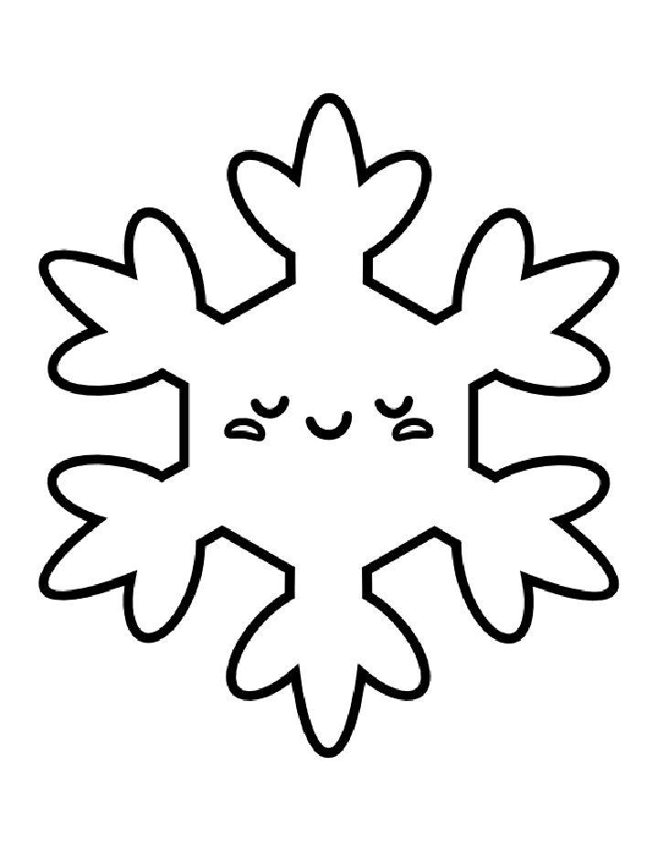 Kawaii Snowflake Coloring Sheet