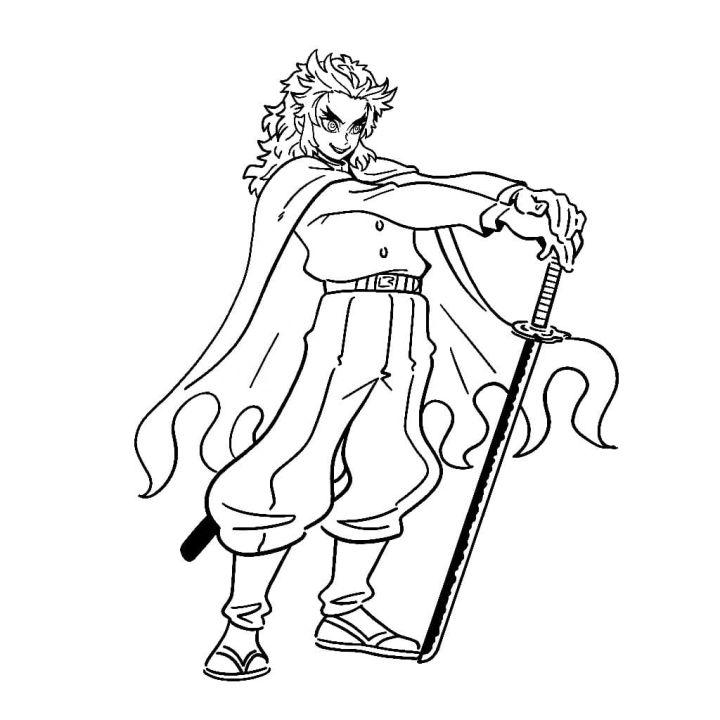Kyojuro Rengoku Coloring Pages from the Demon Slayer