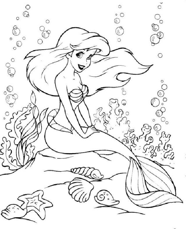 Little Mermaid Coloring Pages, Tracer Pages, and Posters