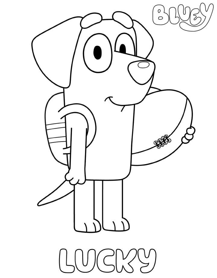 Lucky Bluey Coloring Pages for Kids