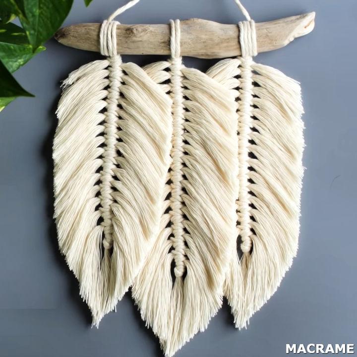 Macrame 3 Feather Wall Hanging