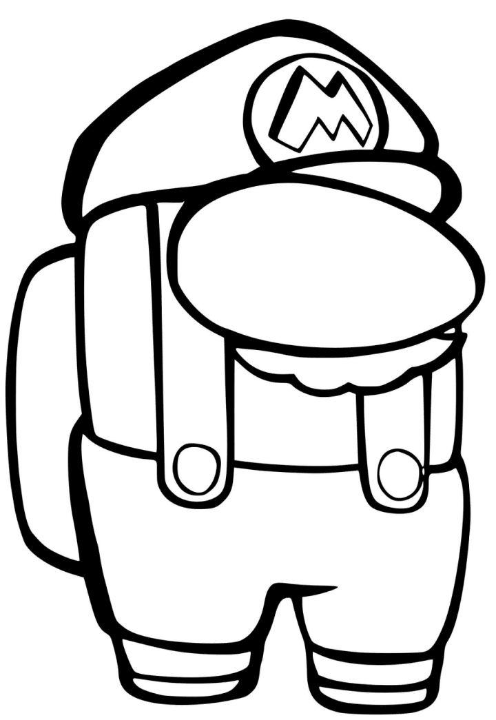 Mario Among Us Coloring Pages
