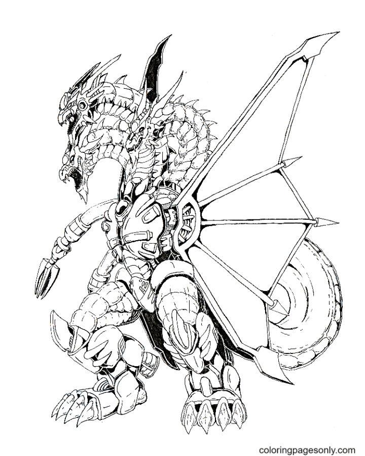 Mecha king Ghidorah Coloring Pages