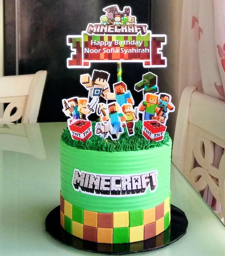 Minecraft Birthday Cake Design