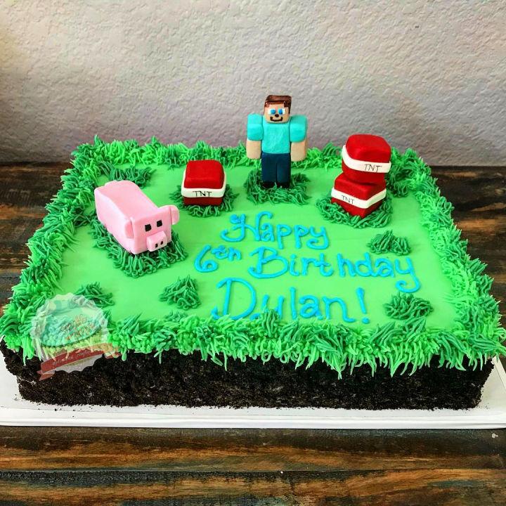Minecraft Birthday Sheet Cake
