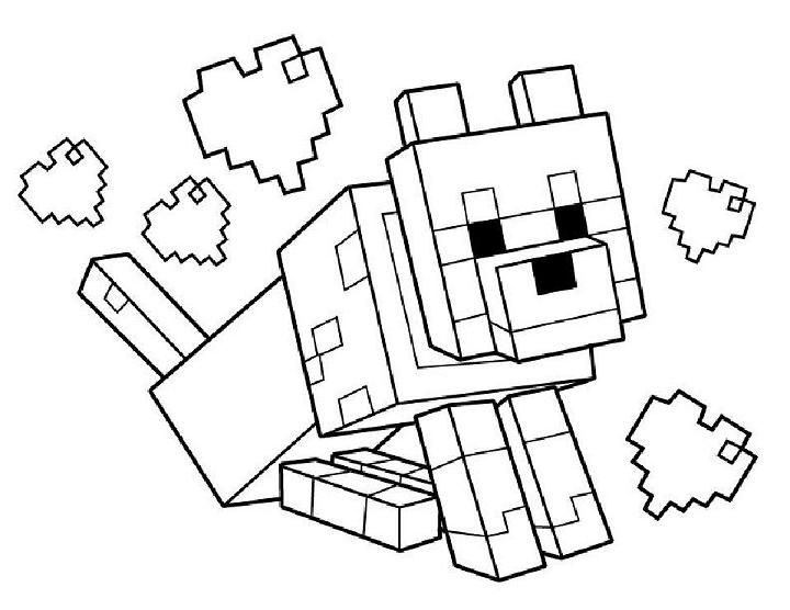 Minecraft Wolf Coloring Pages Pictures