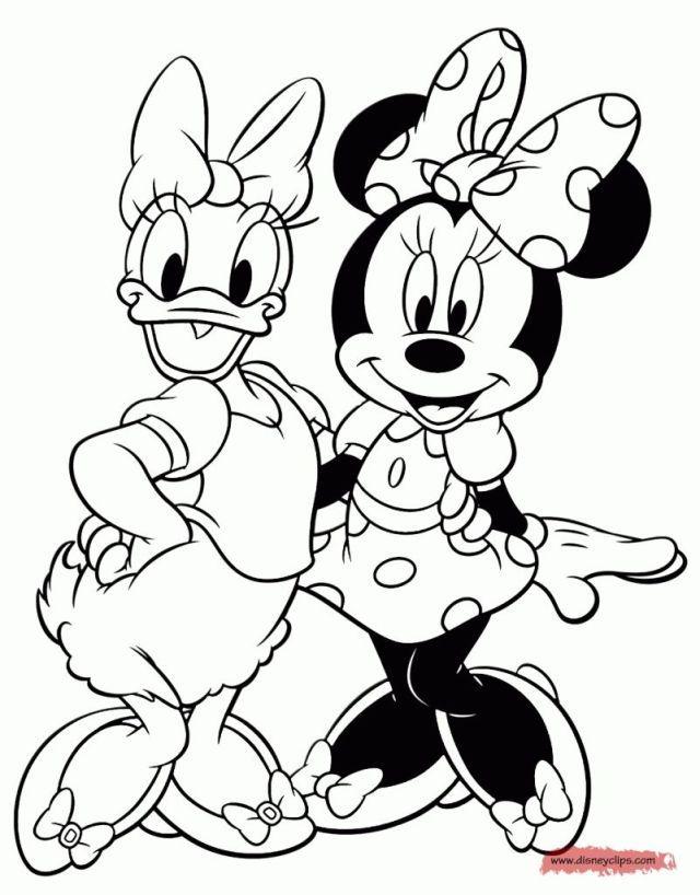 Minnie Mouse and Daisy Coloring Pages