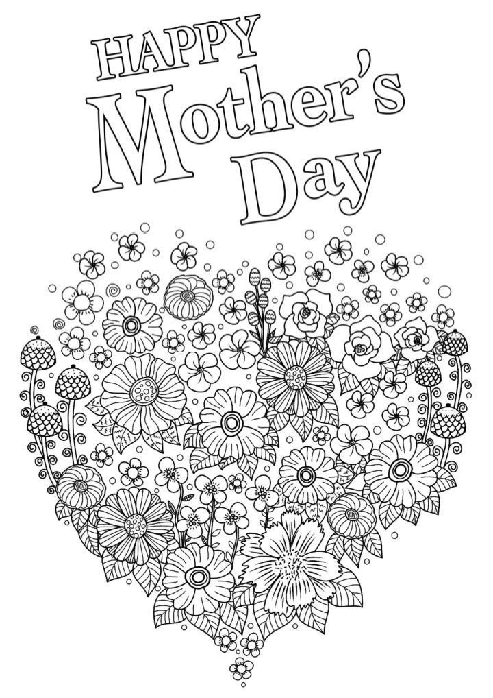 Mothers Day Coloring Pages for Adults