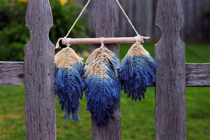 Ombre Dip Dye Macrame Feathers