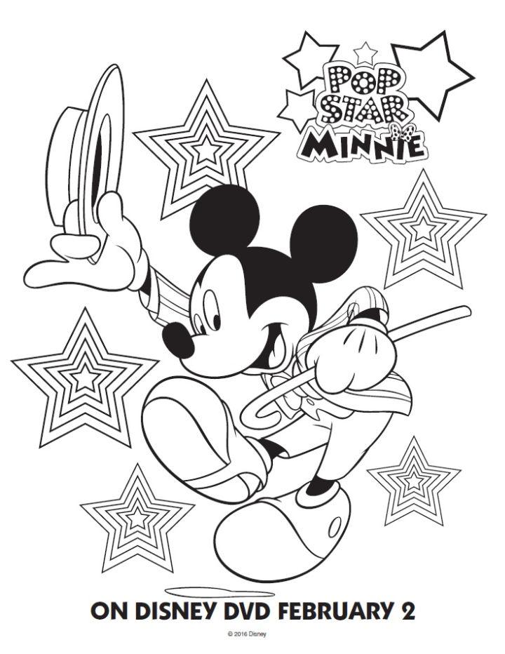 Pop Star Minnie Mouse Coloring Pages