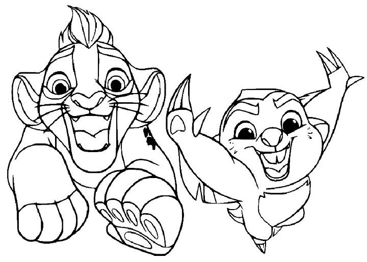 Preschooler's Kion and Bunga Coloring Pages
