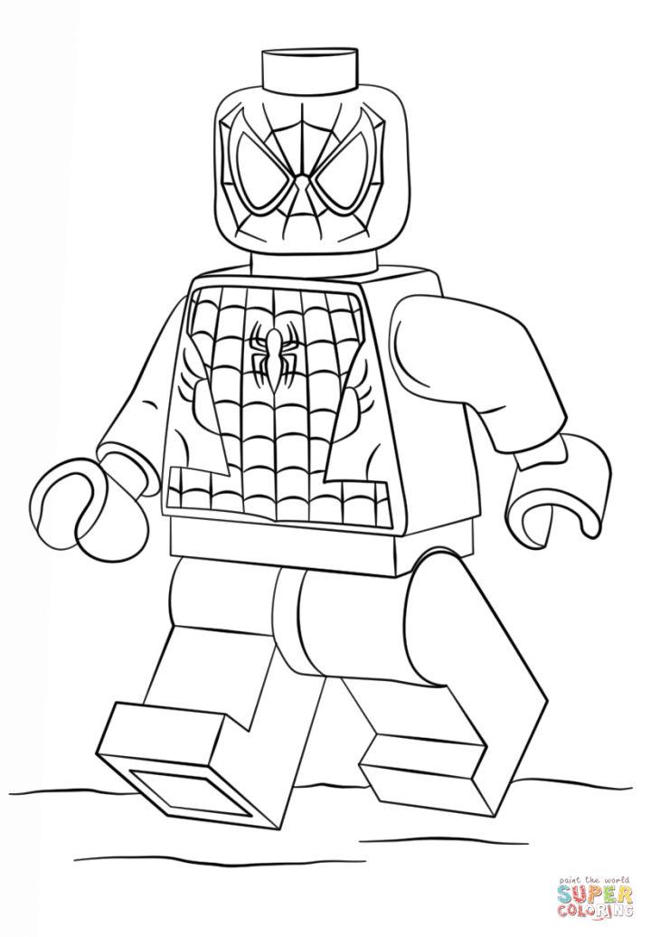 Preschooler's Lego Spiderman Coloring Page