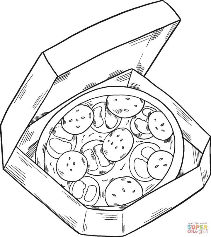 Preschooler's Pizza Coloring Page