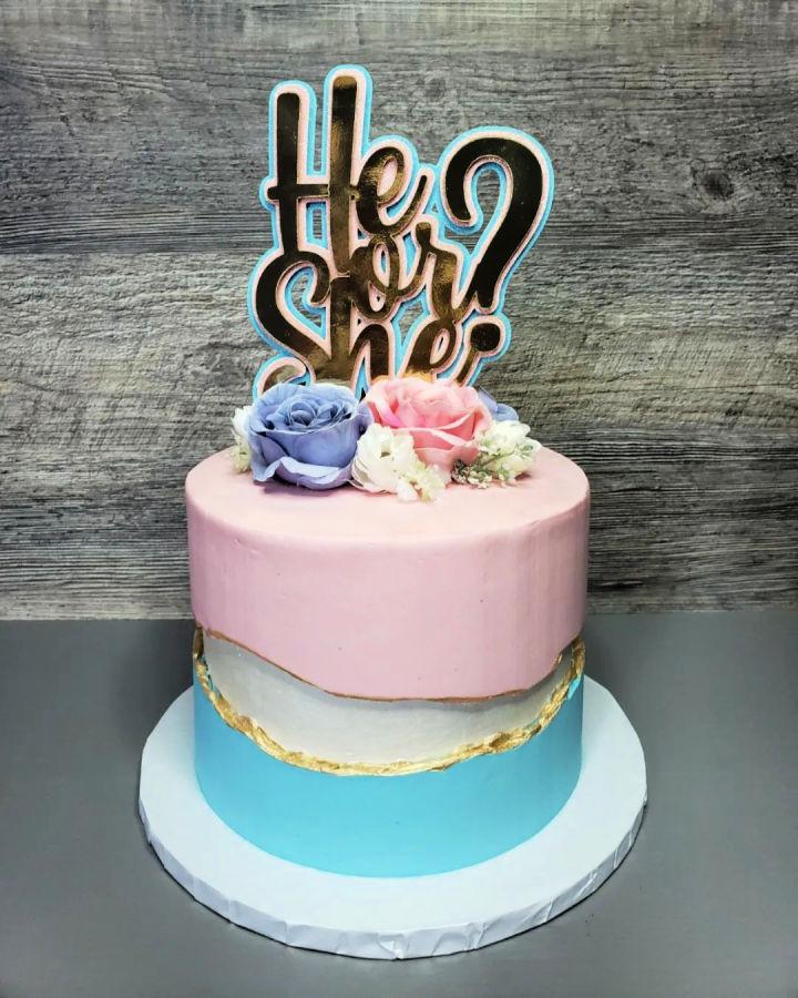 Pretty Gender Reveal Cake