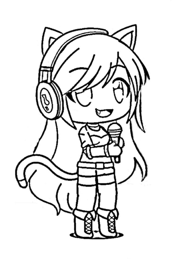 Pretty Singing Gacha Life Girl Coloring Pages
