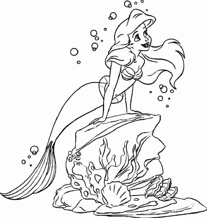Printable Ariel The Mermaid Coloring Pages