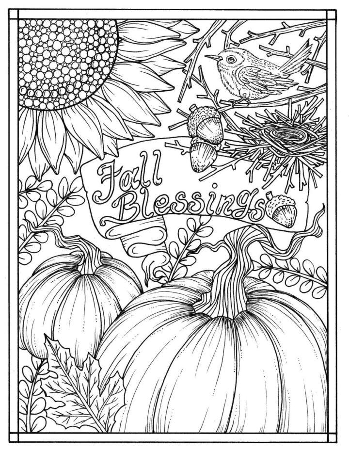 Printable Bountiful Fall Blessings Coloring Page