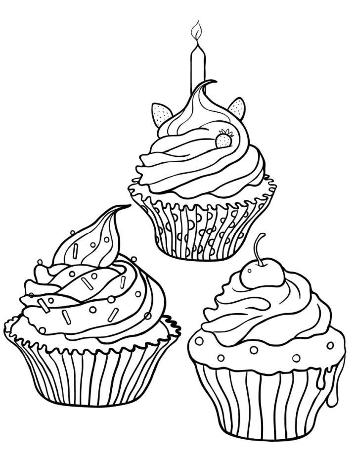 Printable Cupcake Coloring Sheet