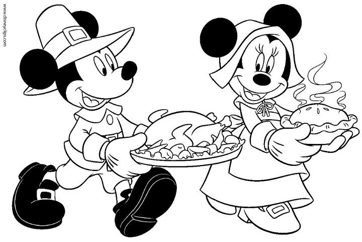 Printable Disney Thanksgiving Coloring Pages for Toddler