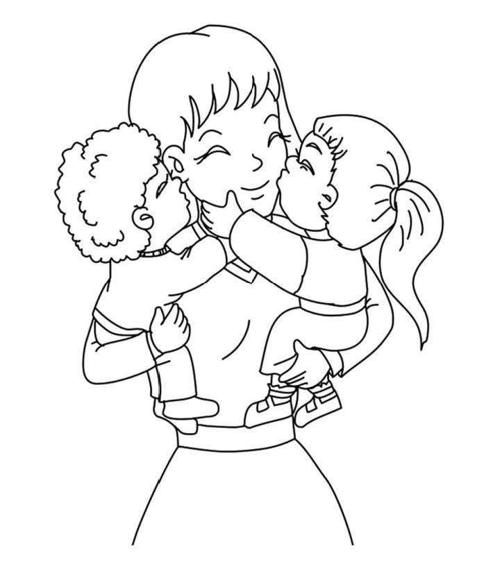 Printable Mother and Child Coloring Pages