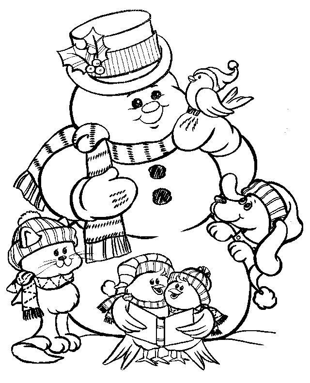 Printable Snowman Coloring Page for Kids